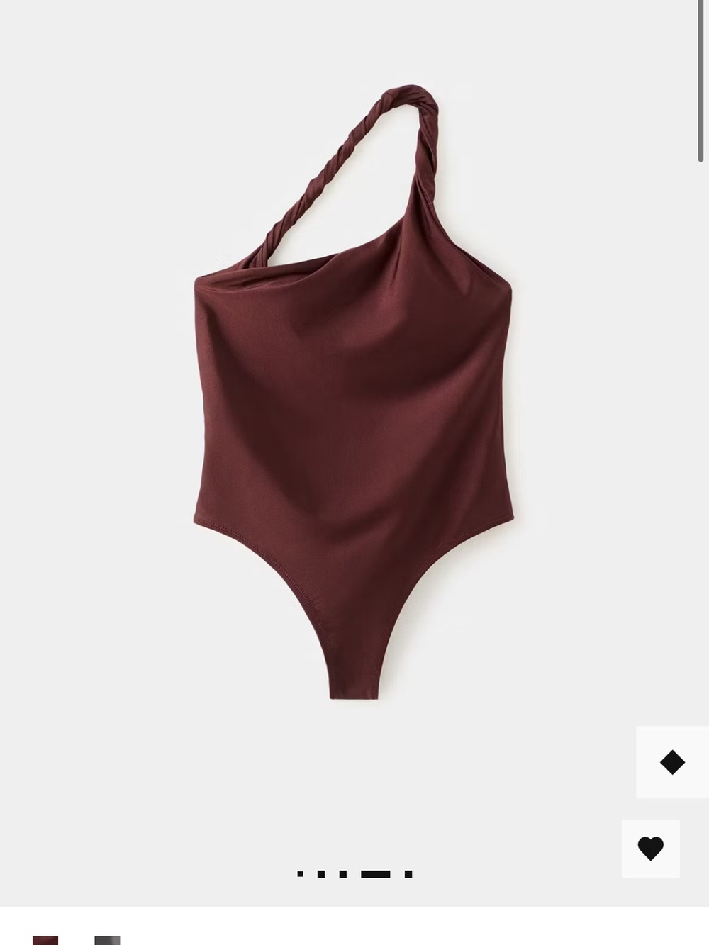 Mango Asymmetric One Piece Swimsuit NWT Womens Size Small Maroon Red Low Back